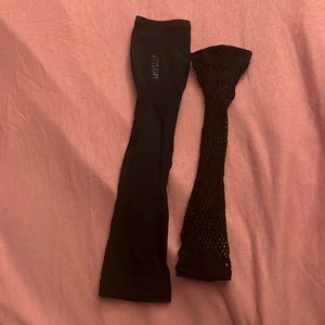 Plain and fishnet arm stockings